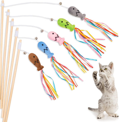 Cat Wand Toys Interactive Cat Toys With Catnip Fish